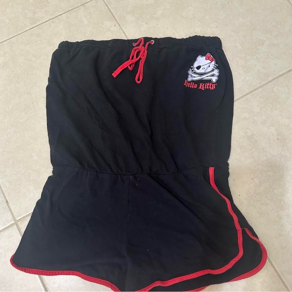 Hello Kitty Black Romper with Red Trim